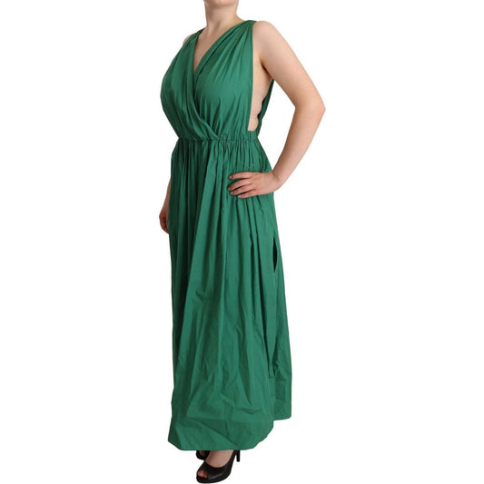 Dolce & Gabbana Elegant Deep Green Sleeveless A-Line Dress Dolce & Gabbana