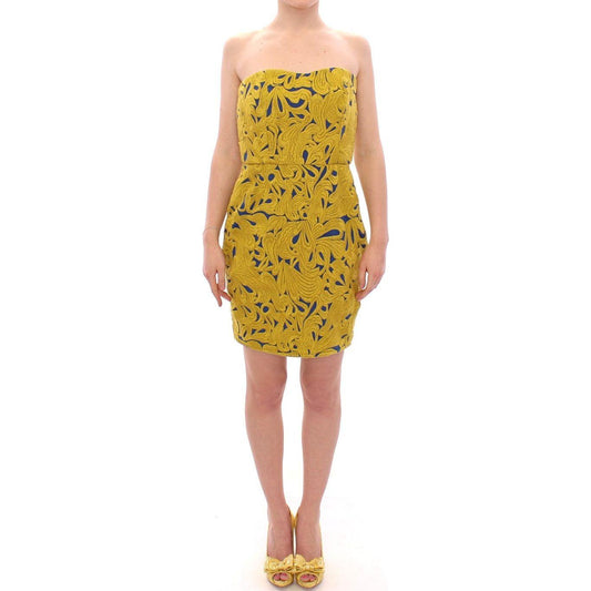 Sachin & Babi Blue Yellow Strapless Bubble Mini Shift Dress Sachin & Babi