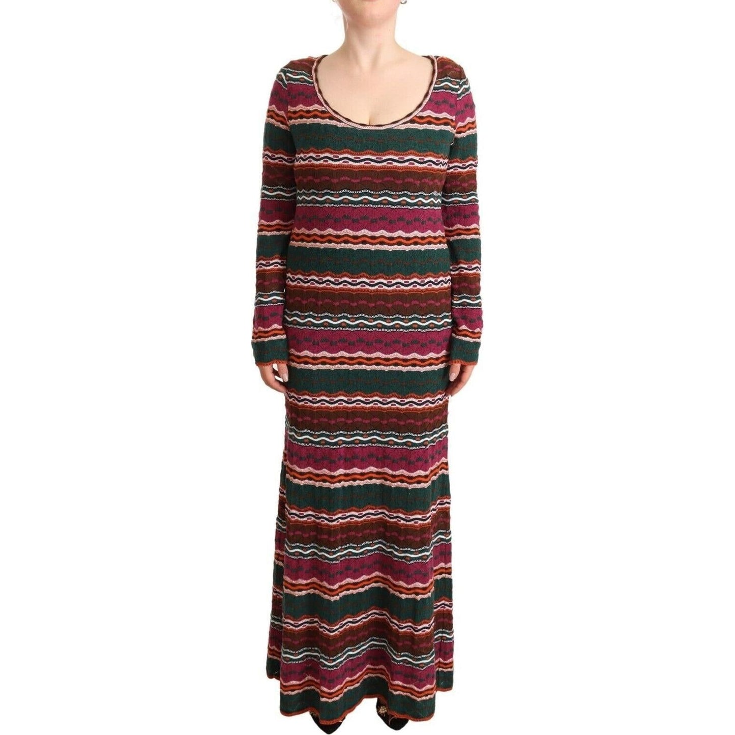 Missoni Multicolor Striped Long Sleeve Sheath Dress Missoni