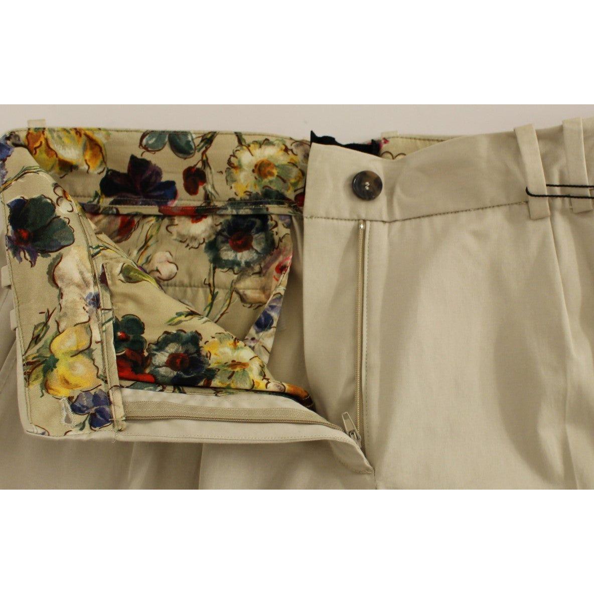 Dolce & Gabbana Elegant Beige Regular Fit Cotton Pants Jeans & Pants Dolce & Gabbana