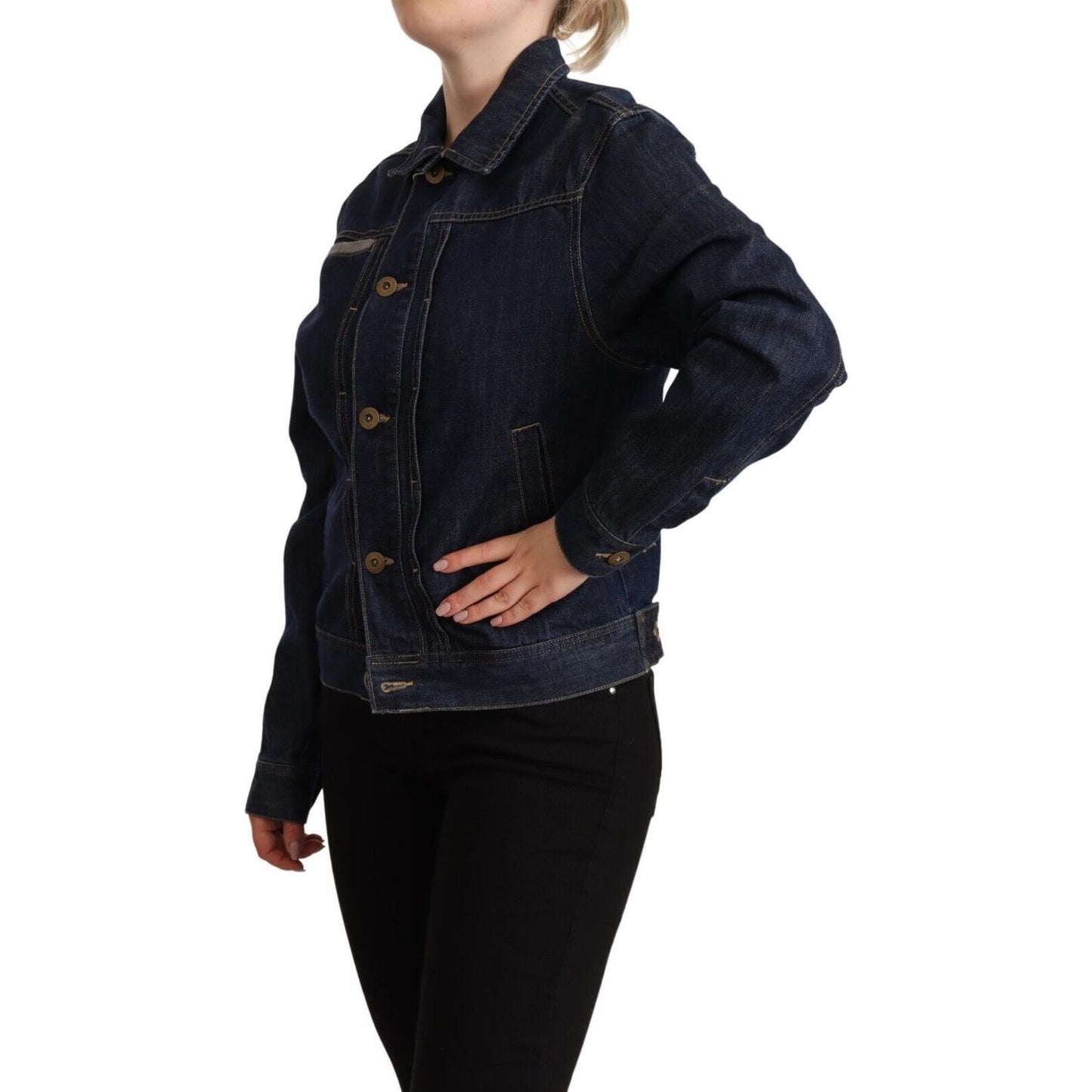 Master Coat Elegant Dark Blue Denim Jacket Master Coat