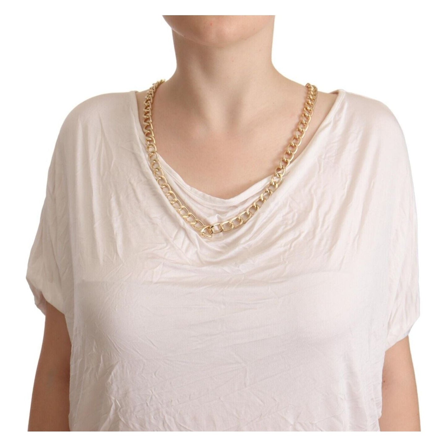 Guess By Marciano Elegant White Gold Chain T-Shirt Top Guess By Marciano