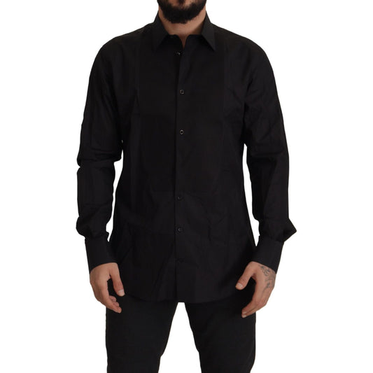 Dolce & Gabbana Black GOLD Slim Fit Tuxedo Dress Shirt