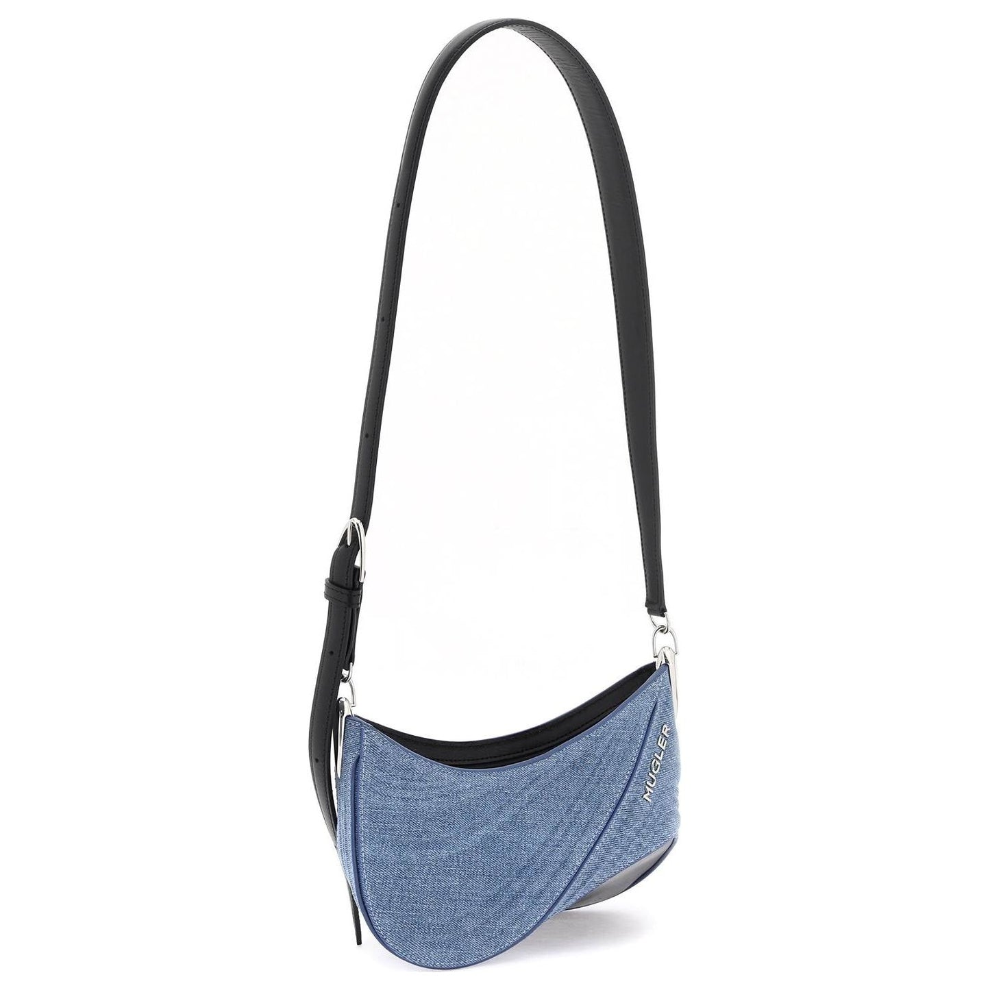 Mugler small denim spiral curve 01 shoulder bag Handbag Mugler