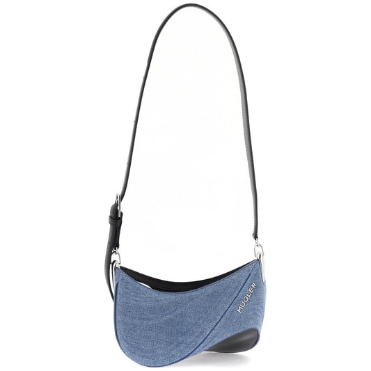 Mugler small denim spiral curve 01 shoulder bag Handbag Mugler