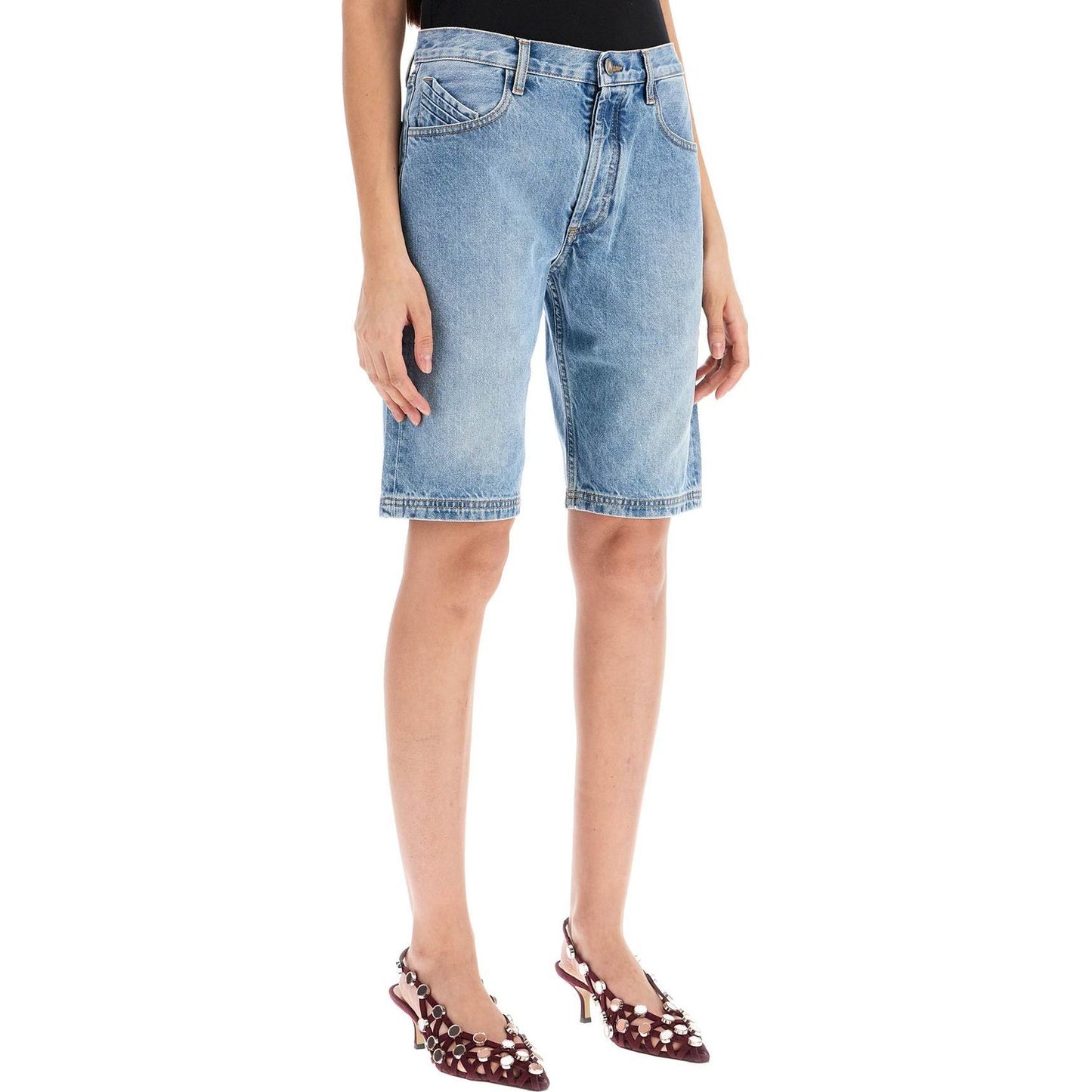 The Attico denim boyfriend bermuda shorts Short trousers The Attico