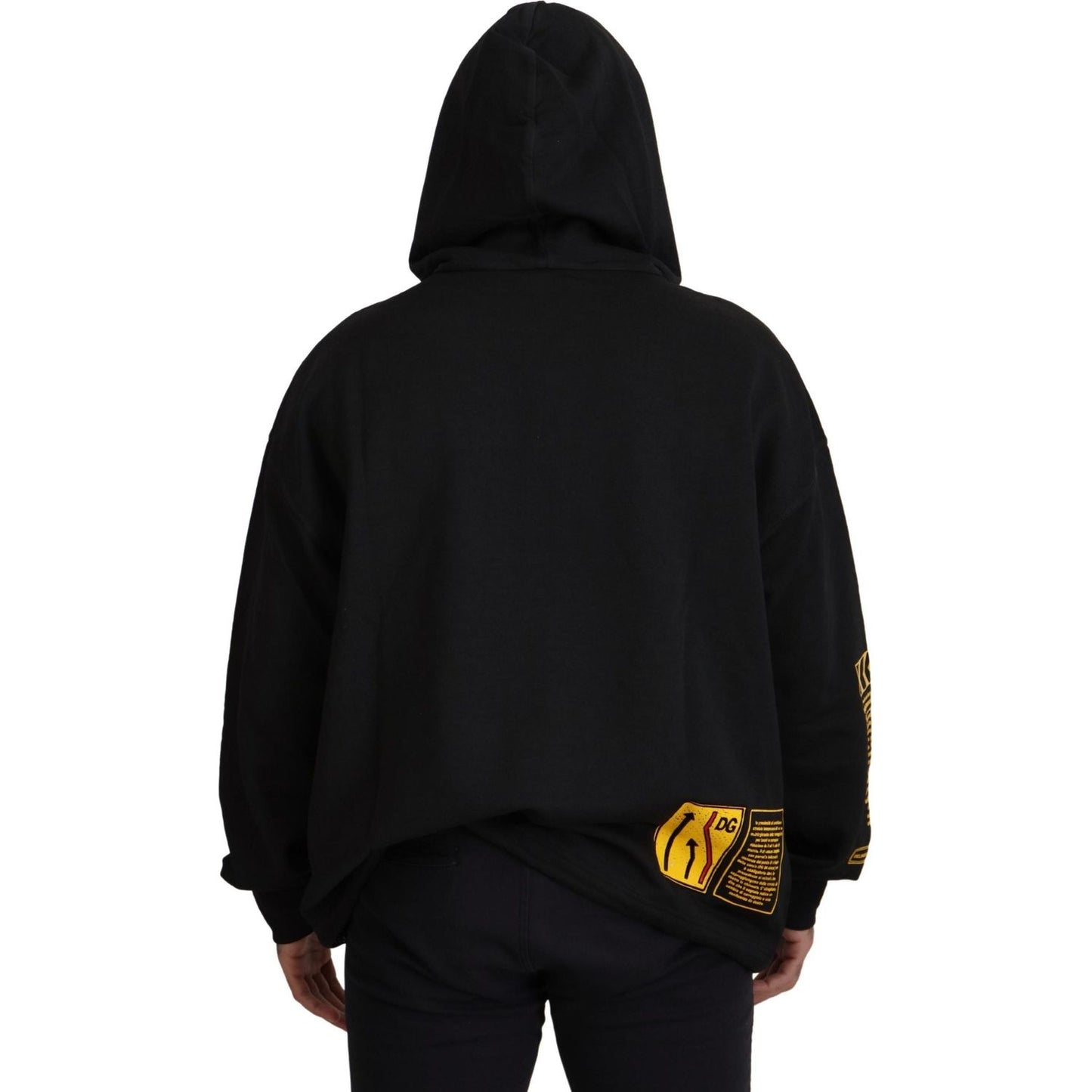 Dolce & Gabbana Elegant Black Cotton Hooded Sweater Dolce & Gabbana