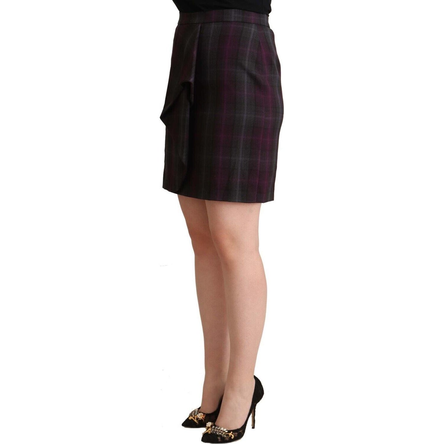 BENCIVENGA Elegant High Waisted Checkered Skirt BENCIVENGA