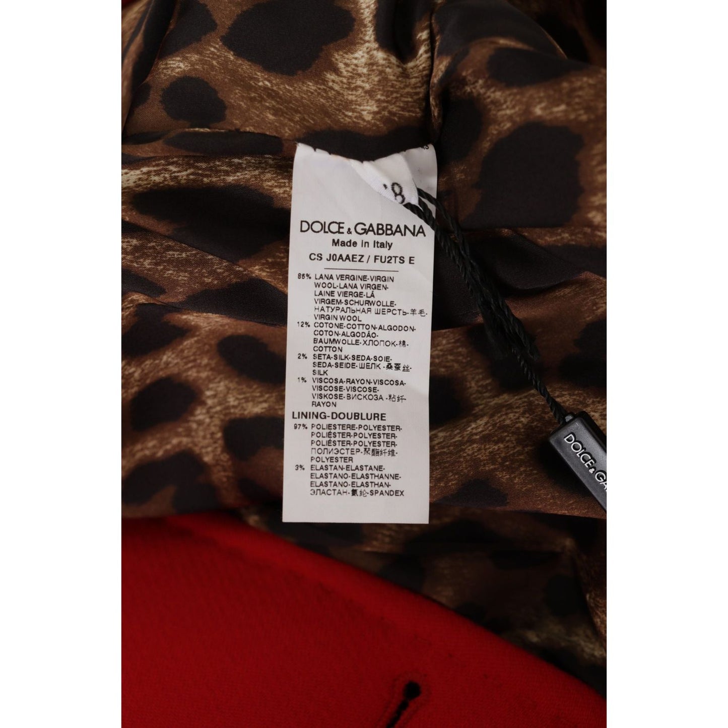 Dolce & Gabbana Elegant Red Leopard Trench Coat Dolce & Gabbana