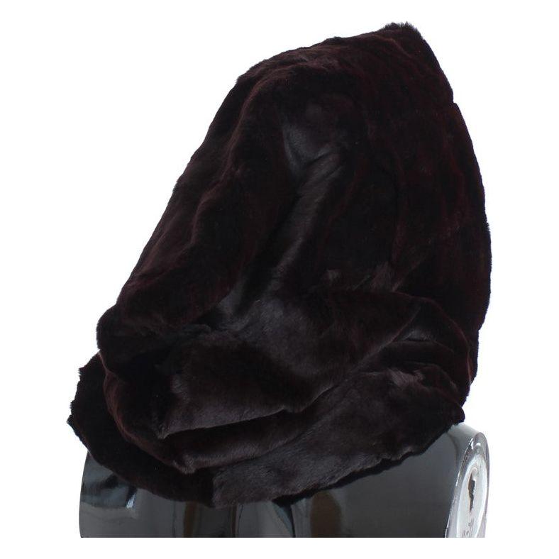 Dolce & Gabbana Exclusive Purple Weasel Fur Hooded Scarf Hood Scarf Dolce & Gabbana