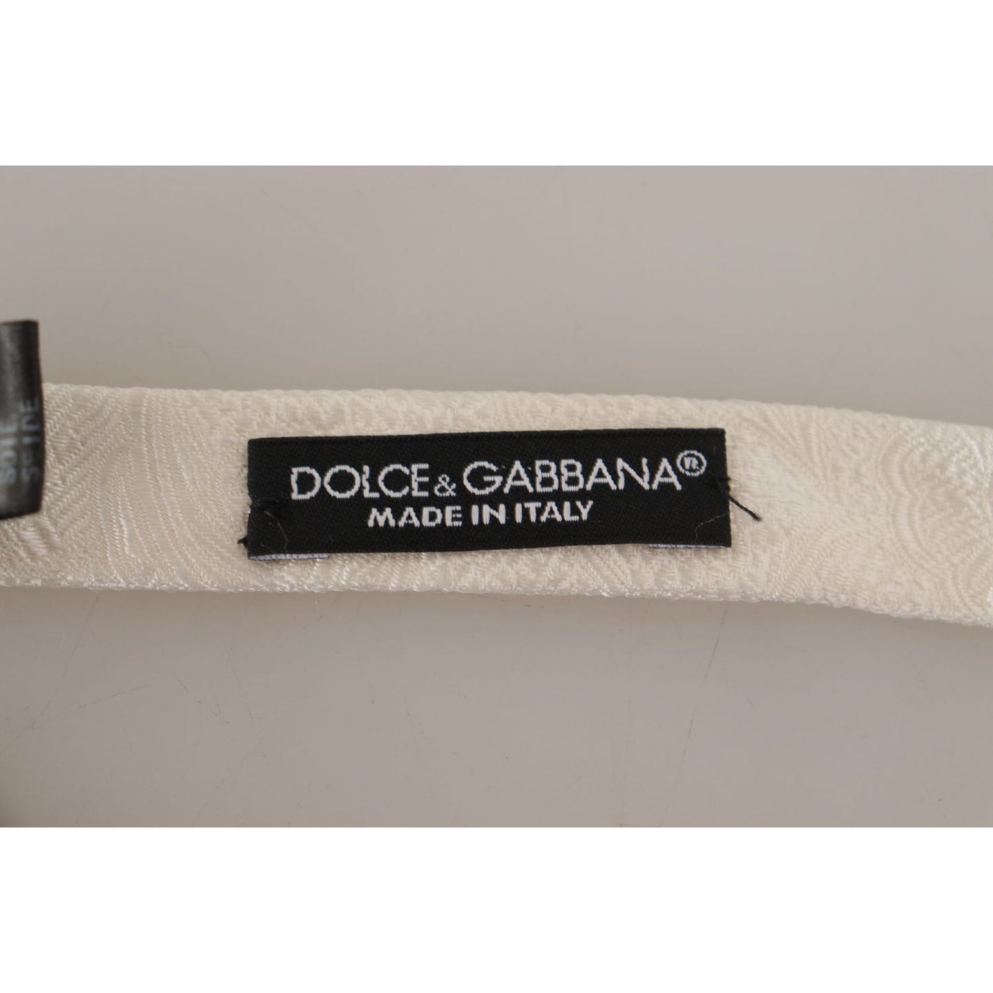 Dolce & Gabbana Elegant White Silk Bow Tie Dolce & Gabbana