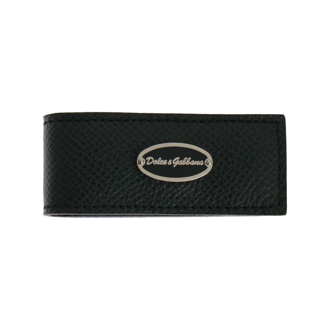 Dolce & Gabbana Elegant Green Leather Money Clip Money Clip Dolce & Gabbana