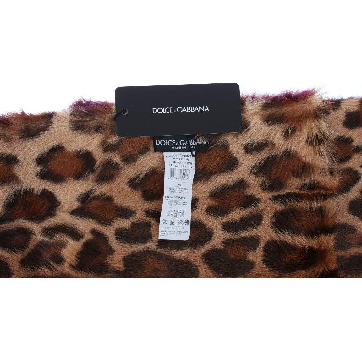 Dolce & Gabbana Exquisite Leopard Print Lambskin Fur Scarf Dolce & Gabbana