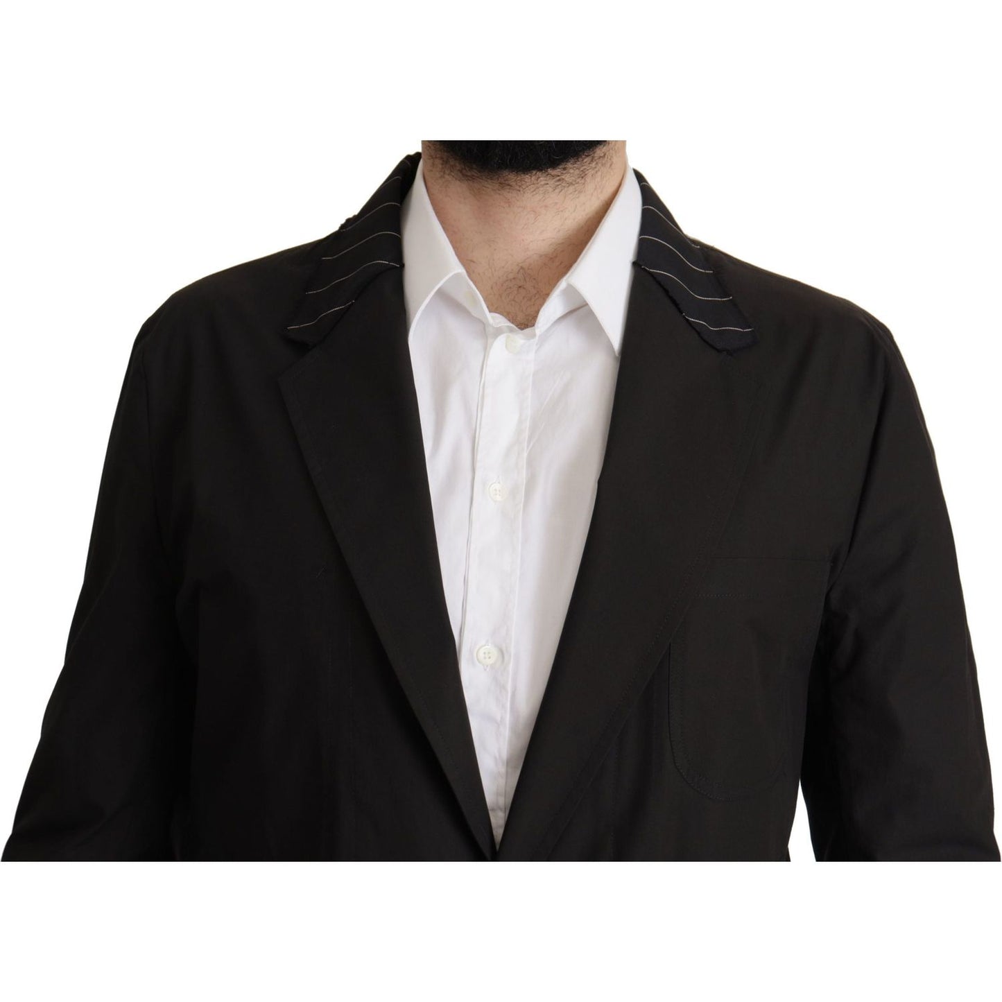 Dolce & Gabbana Elegant Black Cotton-Wool Blend Blazer Jacket Dolce & Gabbana