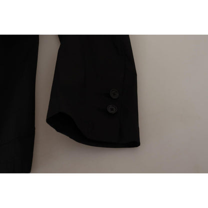 Dolce & Gabbana Black Cotton Single Breasted Blazer Jacket