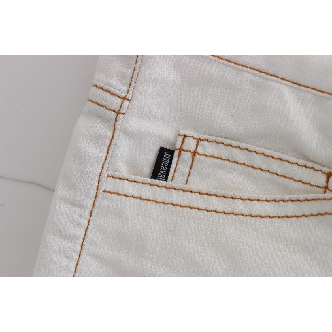 Cavalli Chic White Slim Fit Denim Cavalli