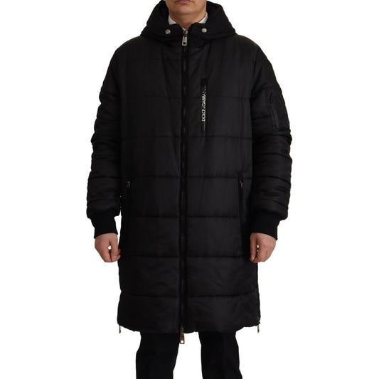 Dolce & Gabbana Elegant Black Hooded Parka Winter Jacket Dolce & Gabbana