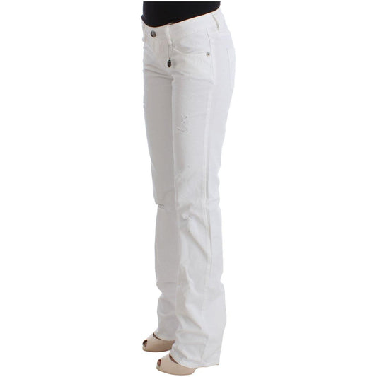 Costume National Chic Slim Fit White Cotton Jeans Costume National