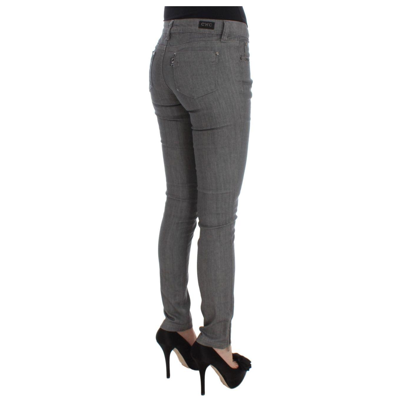 Costume National Chic Gray Slim-Fit Designer Jeans Costume National