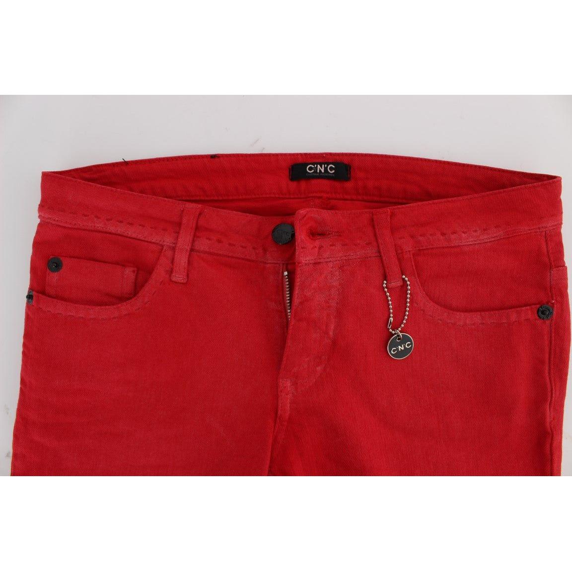 Costume National Chic Red Slim Fit Jeans Costume National