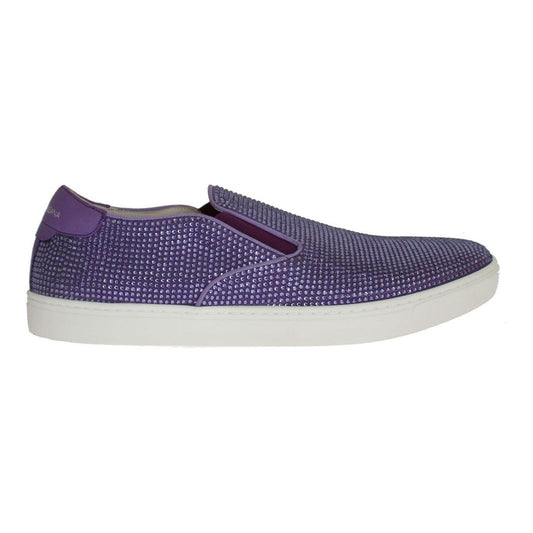 Dolce & Gabbana Purple Strass Canvas Logo Sneakers Dolce & Gabbana