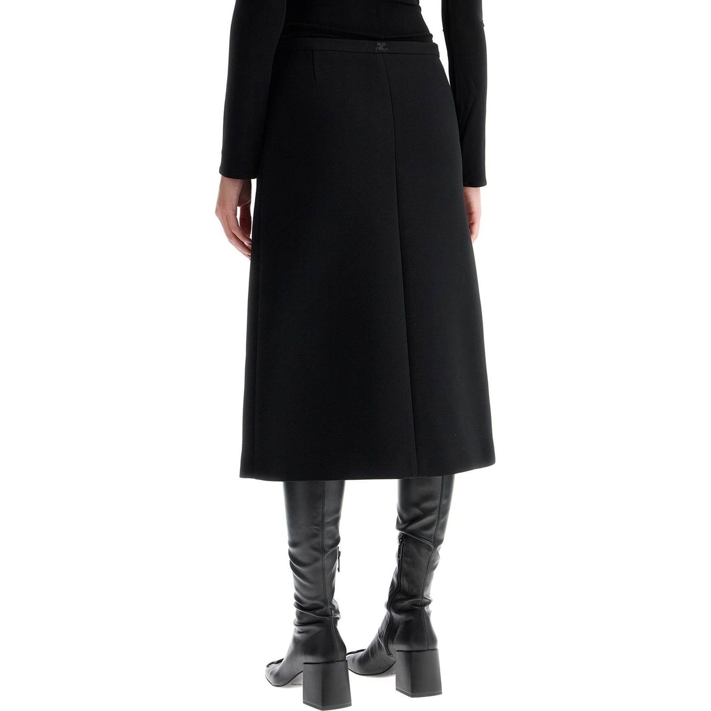 Courreges midi twill skirt with zipper Skirts Courreges