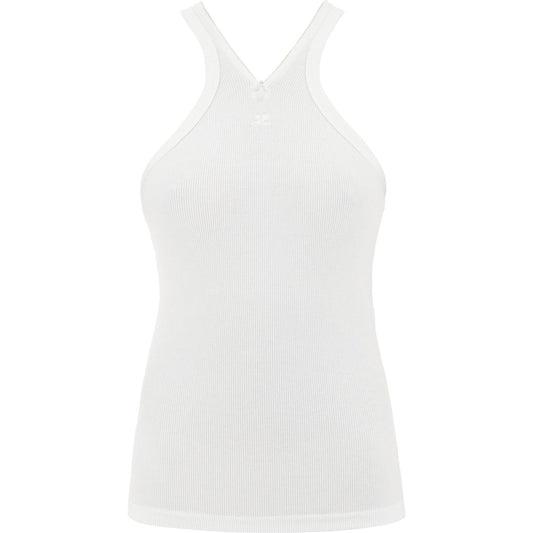 Courreges ribbed tank top with zipper on the neckline Topwear Courreges