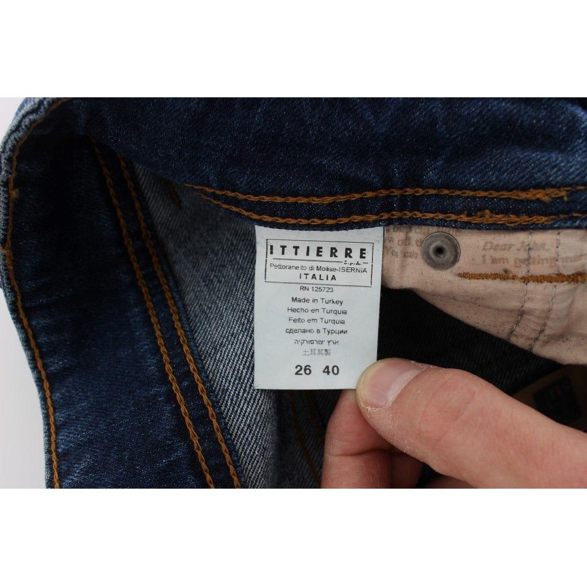 John Galliano Blue Wash Cotton Blend Slim Fit Bootcut Jeans