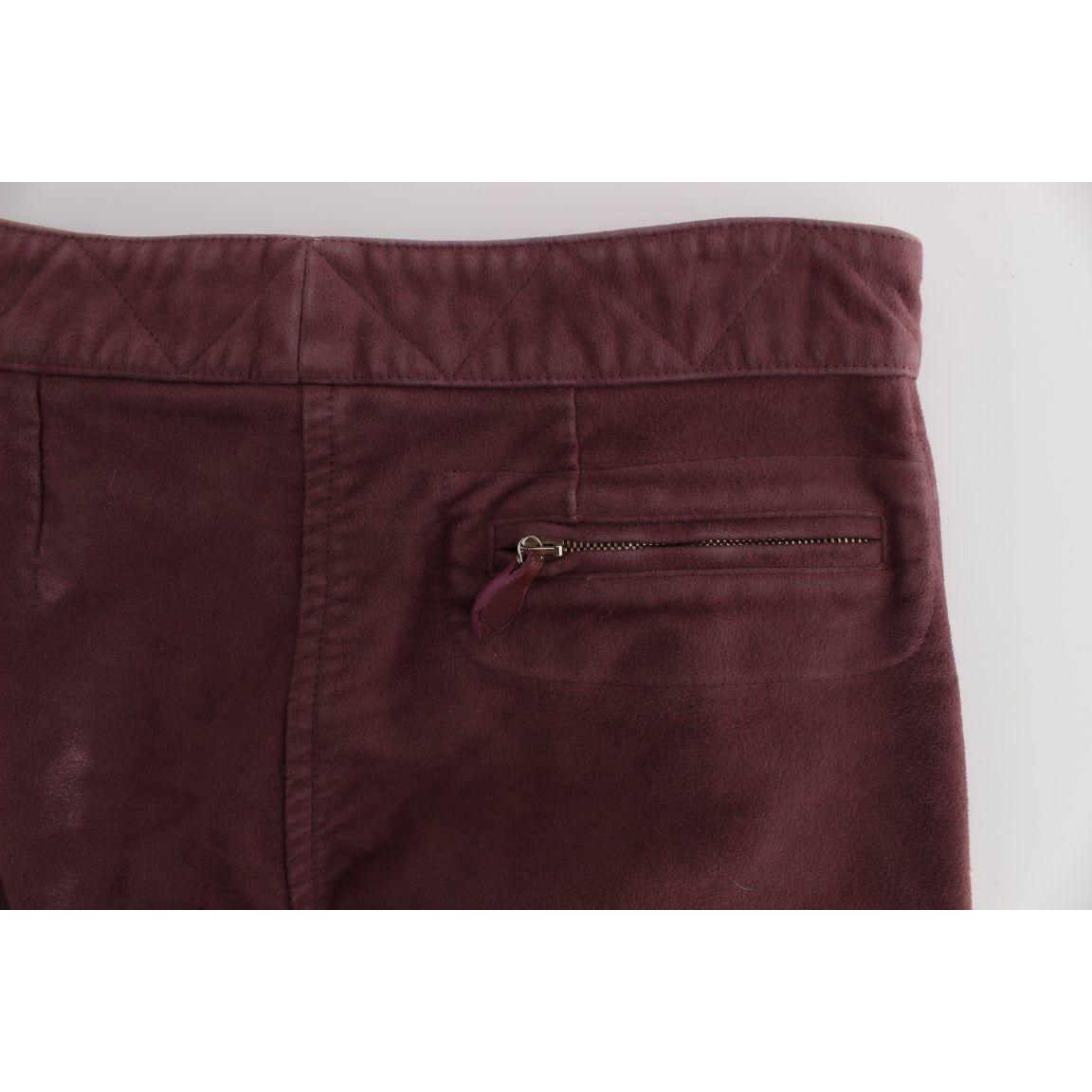 Ermanno Scervino Chic Bordeaux Capri Cropped Cargo Pants Ermanno Scervino