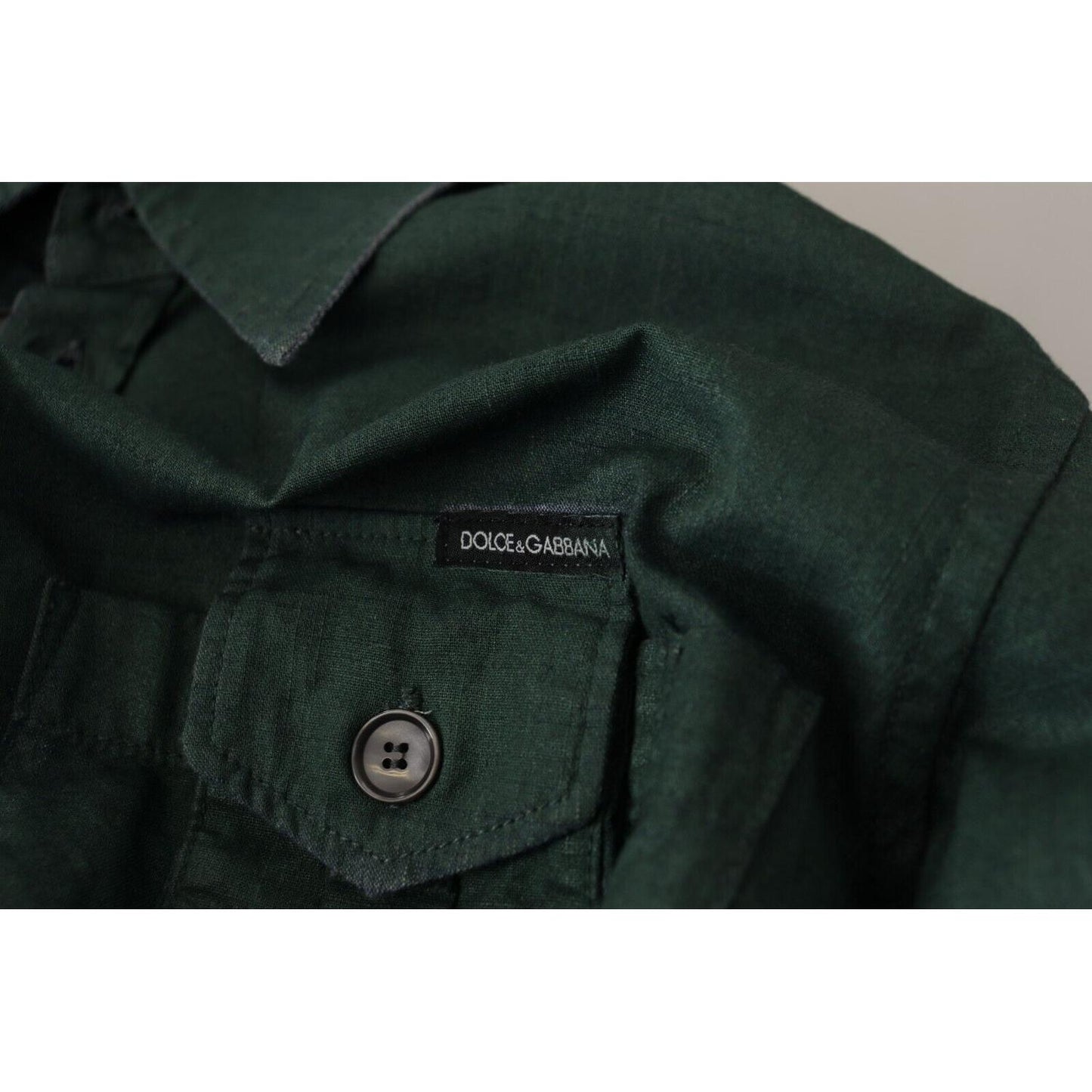 Dolce & Gabbana Emerald Elegance Slim Fit Casual Shirt Dolce & Gabbana