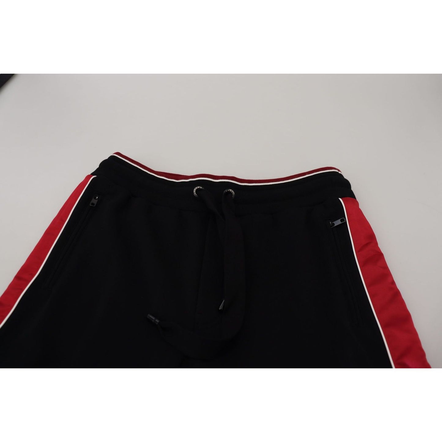 Dolce & Gabbana Elegant Black Jogging Sweatpants with Red Detail Dolce & Gabbana