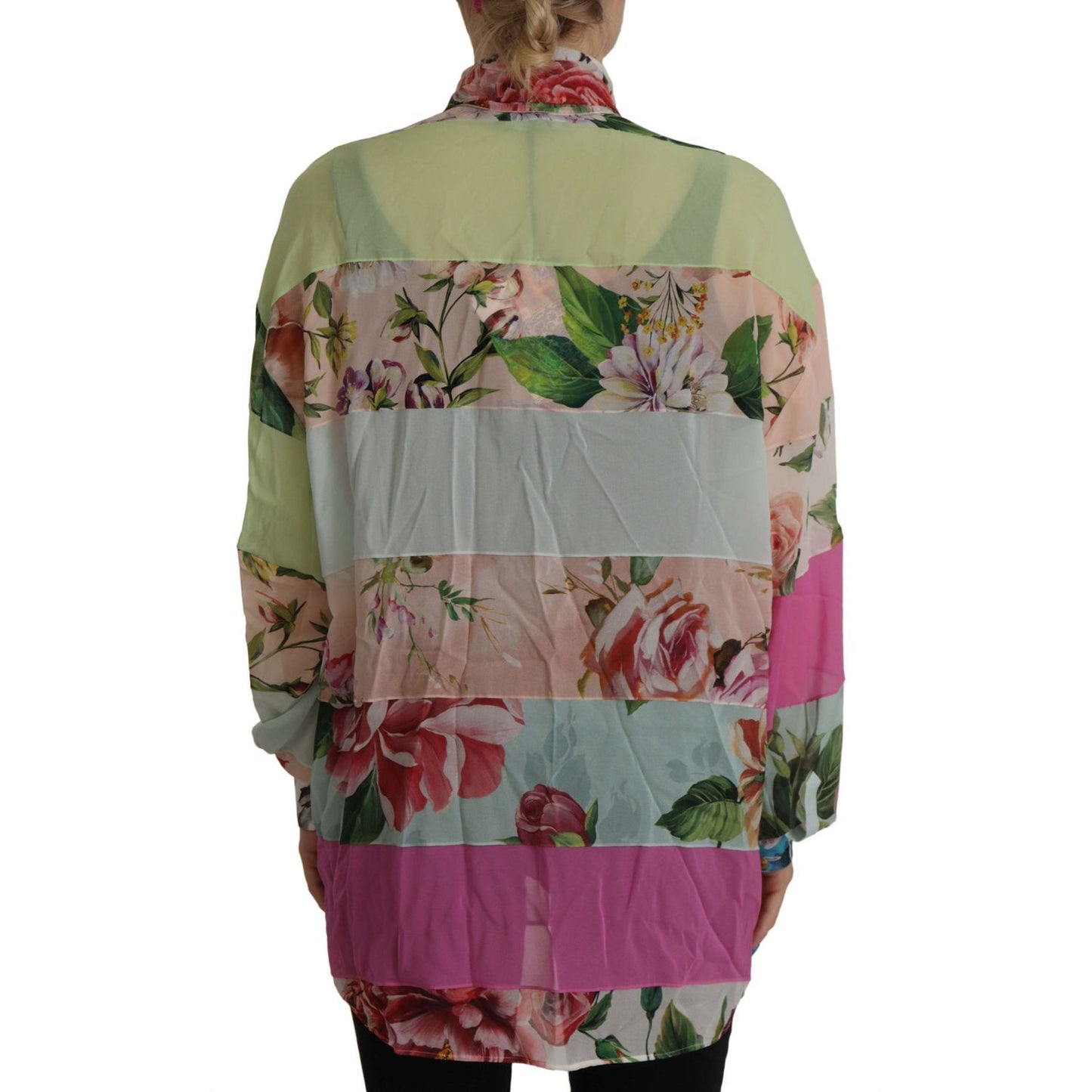 Dolce & Gabbana Elegant Floral Patchwork Silk Blouse Dolce & Gabbana