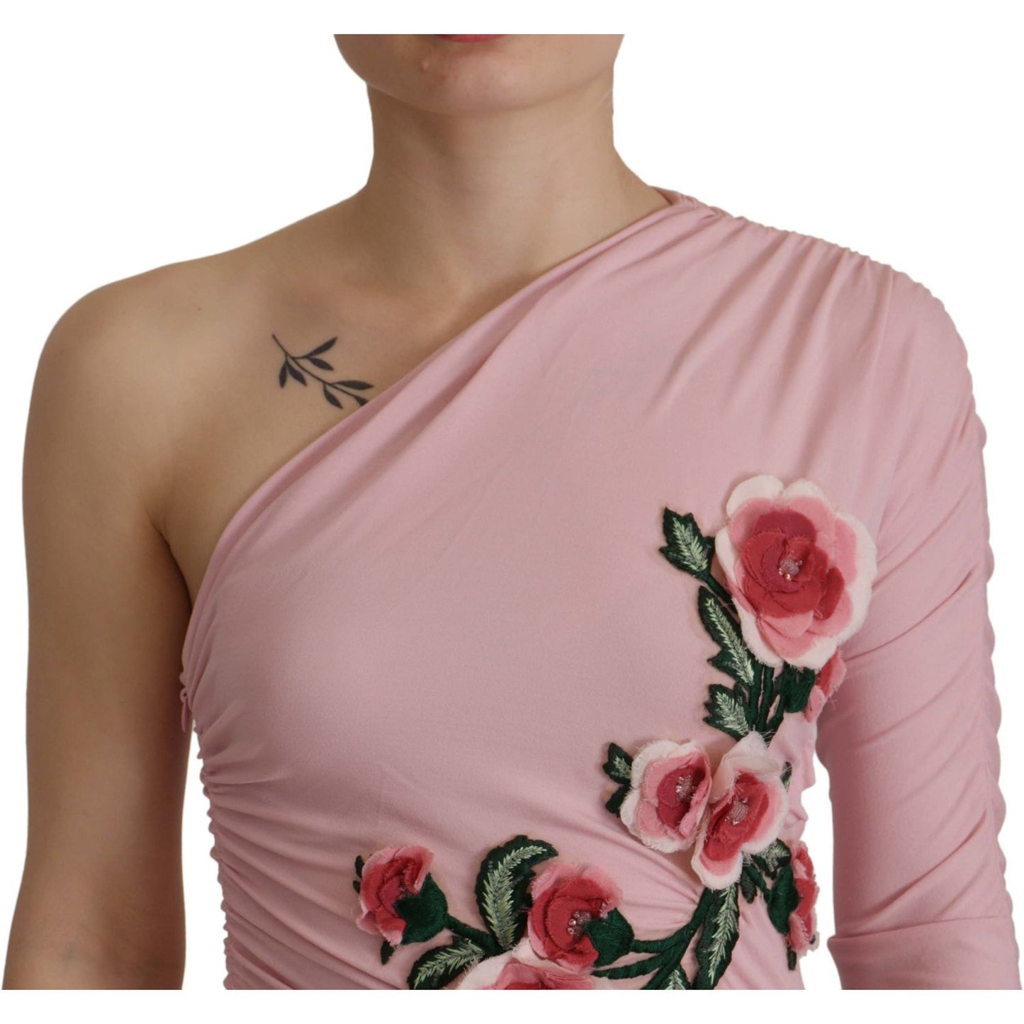 Dolce & Gabbana Elegant Pink One Shoulder Bodycon Dress Dolce & Gabbana