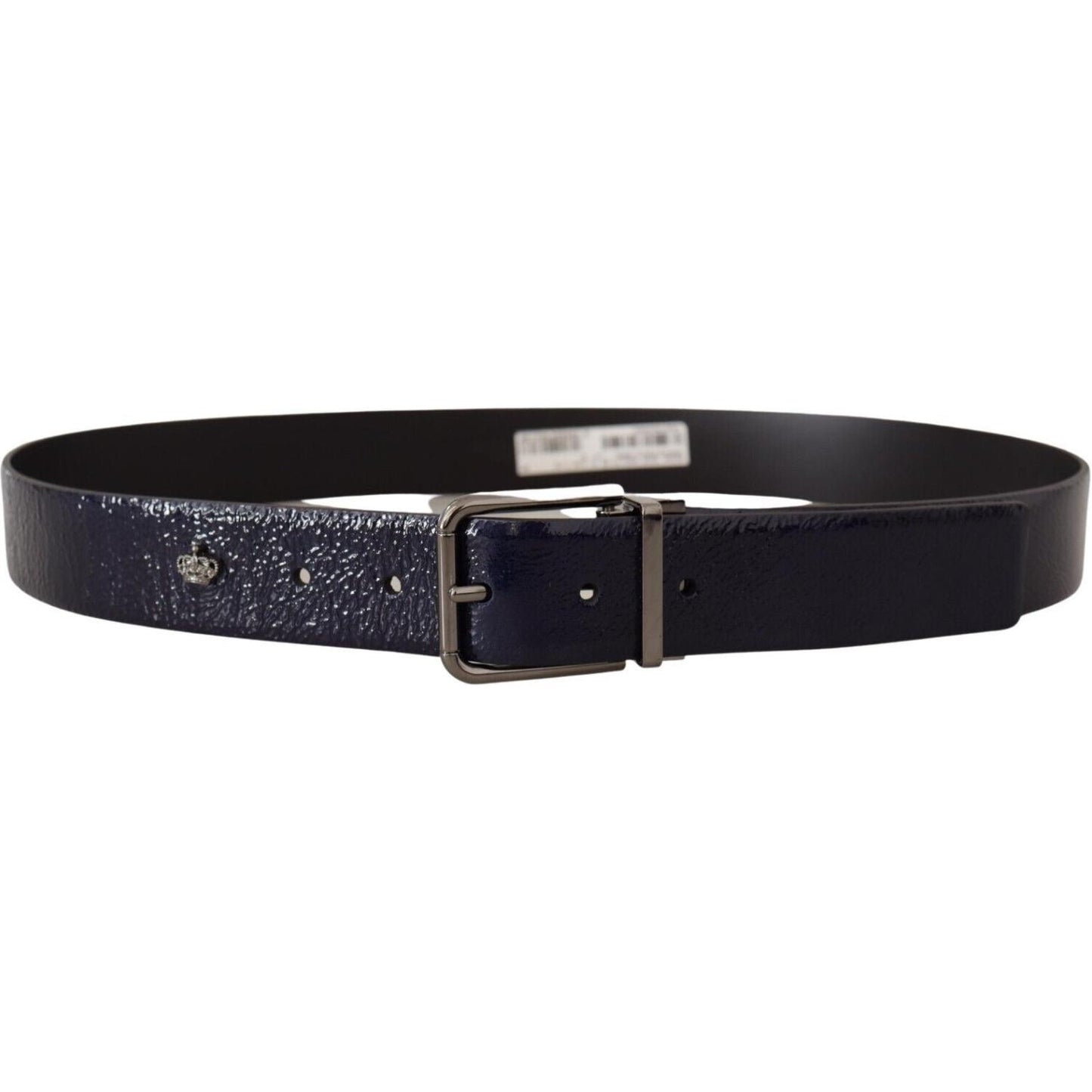 Dolce & Gabbana Elegant Blue Leather Belt with Silver Buckle Dolce & Gabbana