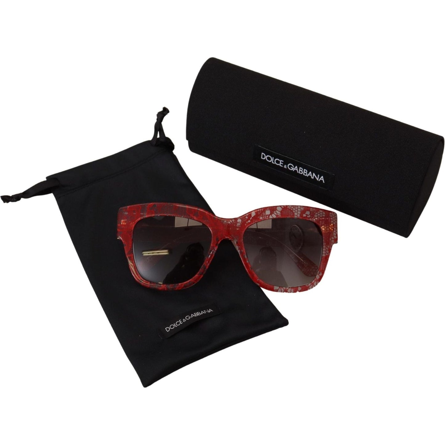 Dolce & Gabbana Sicilian Lace Accented Designer Sunglasses Dolce & Gabbana