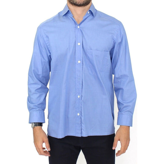 Ermanno Scervino Dapper Blue Cotton Dress Shirt for Men Ermanno Scervino