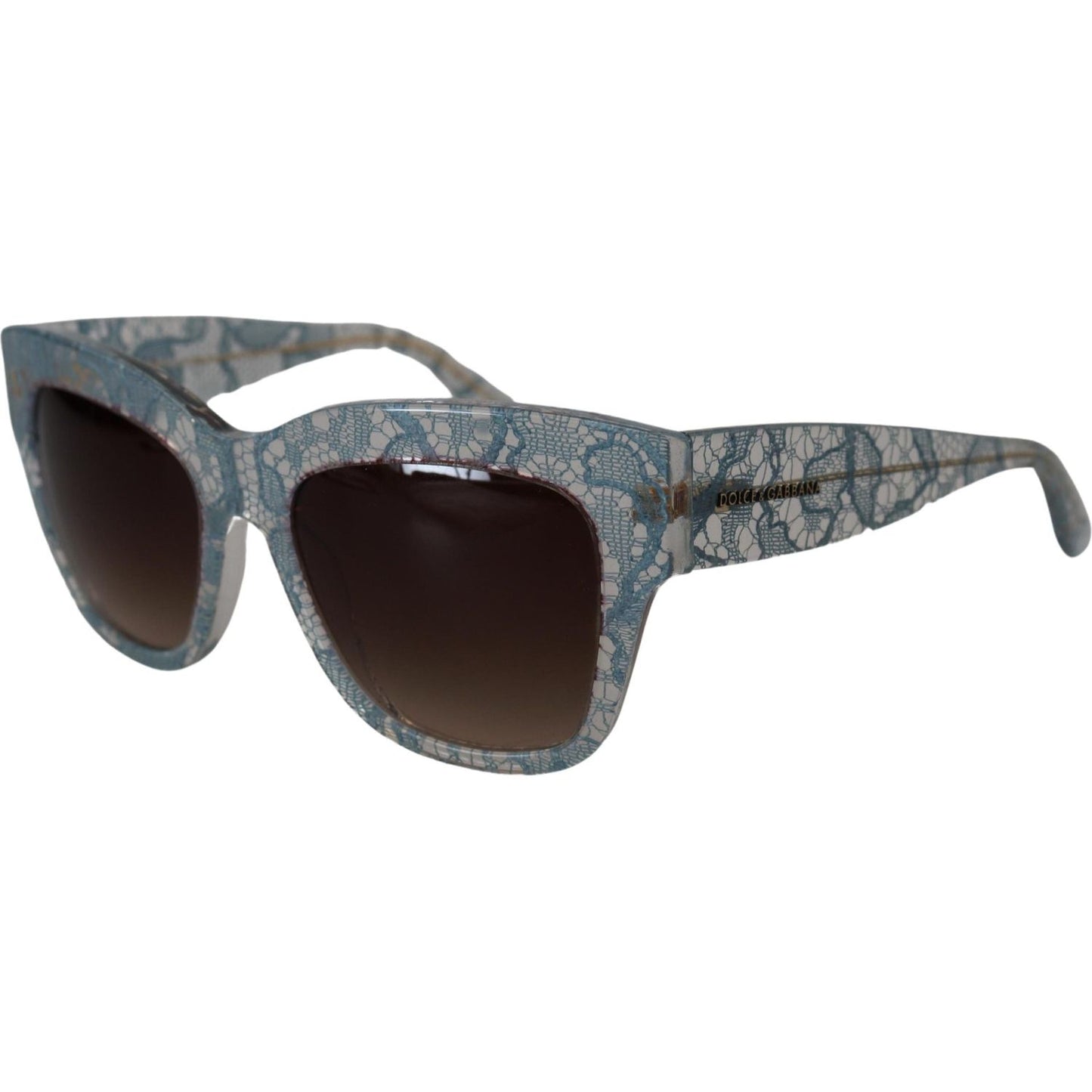 Dolce & Gabbana Elegant Lace Detail Blue Sunglasses Dolce & Gabbana