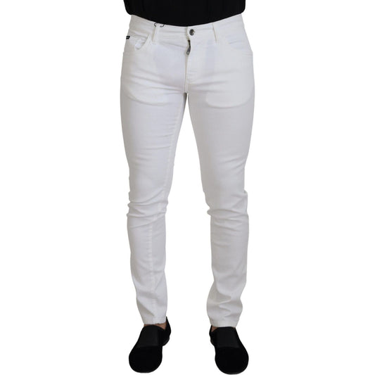 Dolce & Gabbana Elegant Slim Fit White Skinny Jeans Dolce & Gabbana