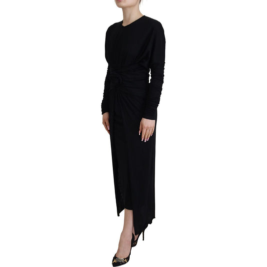 Dolce & Gabbana Elegant Sheath Wrap Dress with Long Sleeves Dolce & Gabbana