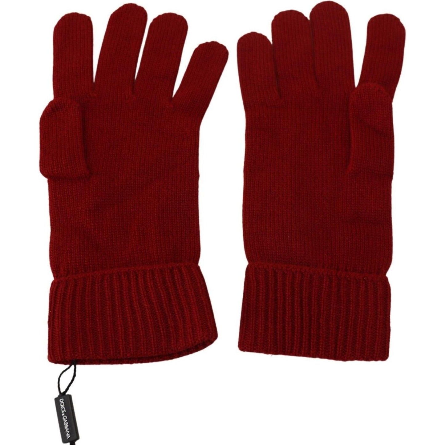 Dolce & Gabbana Elegant Red Cashmere Winter Gloves Dolce & Gabbana