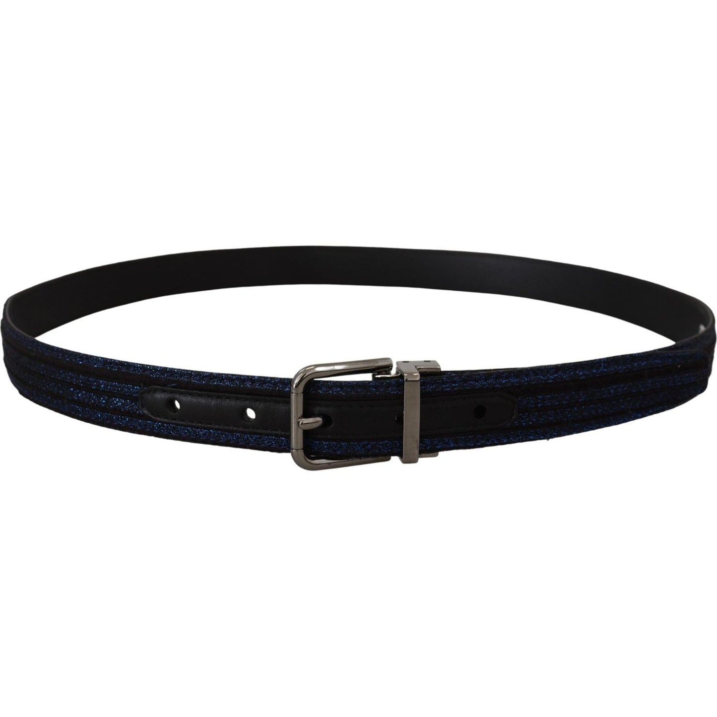 Dolce & Gabbana Elegant Blue Jacquard Leather Belt Dolce & Gabbana