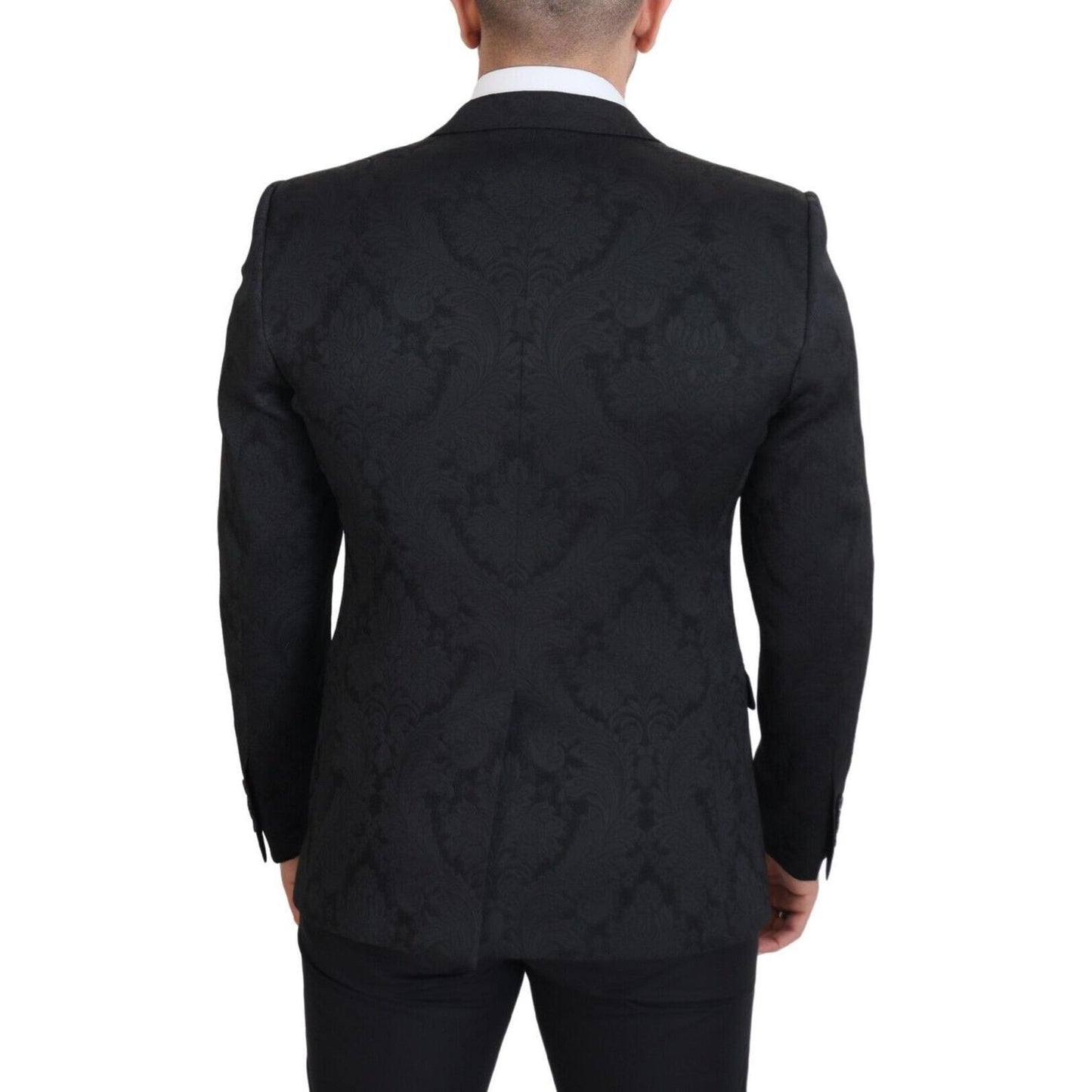 Dolce & Gabbana Elegant Black Martini Suit Jacket & Vest Ensemble Dolce & Gabbana