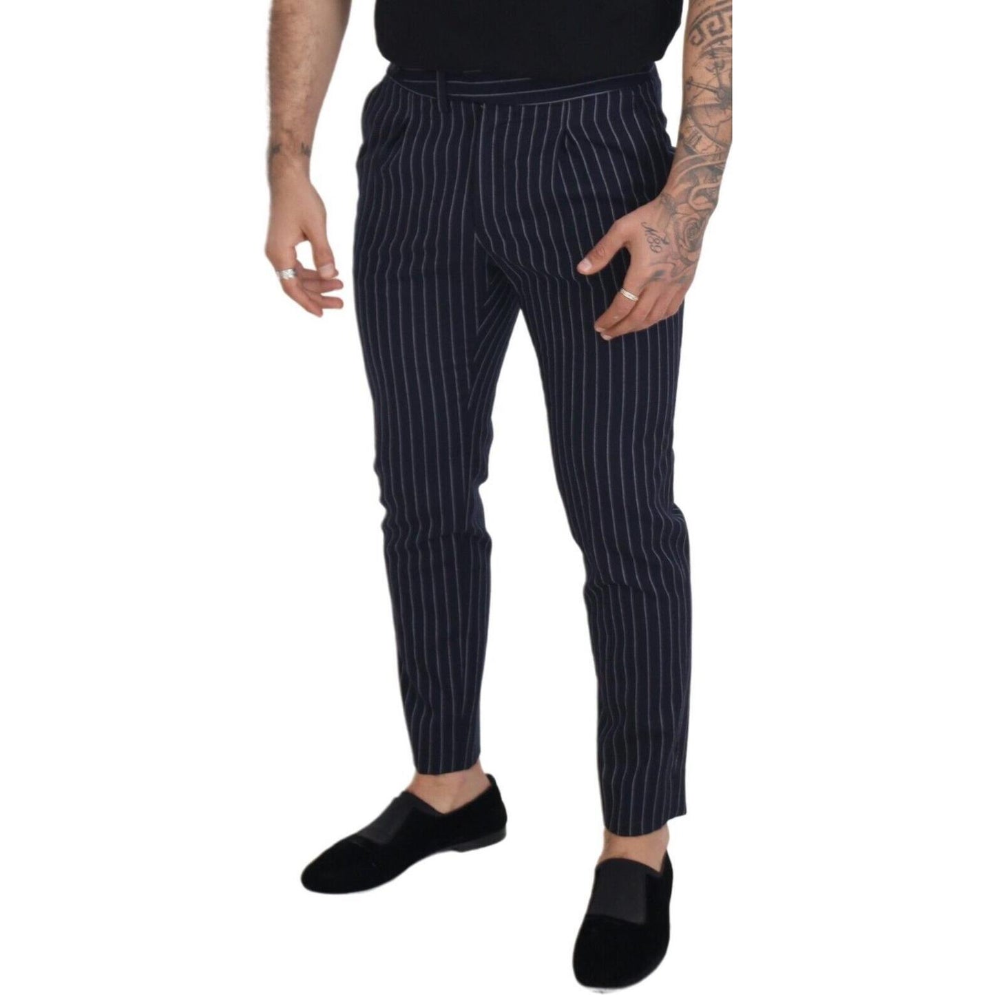 Dolce & Gabbana Sophisticated Blue Wool Blend Trousers Dolce & Gabbana