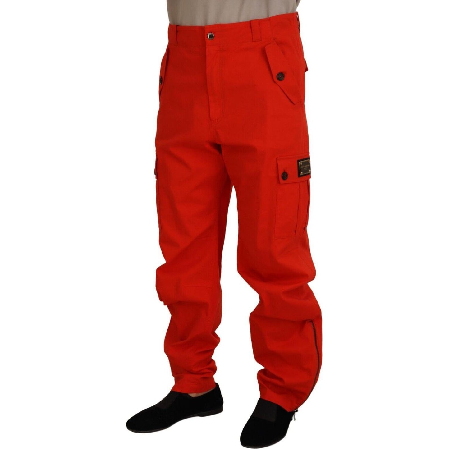 Dolce & Gabbana Elegant Red Cotton Blend Trousers Dolce & Gabbana