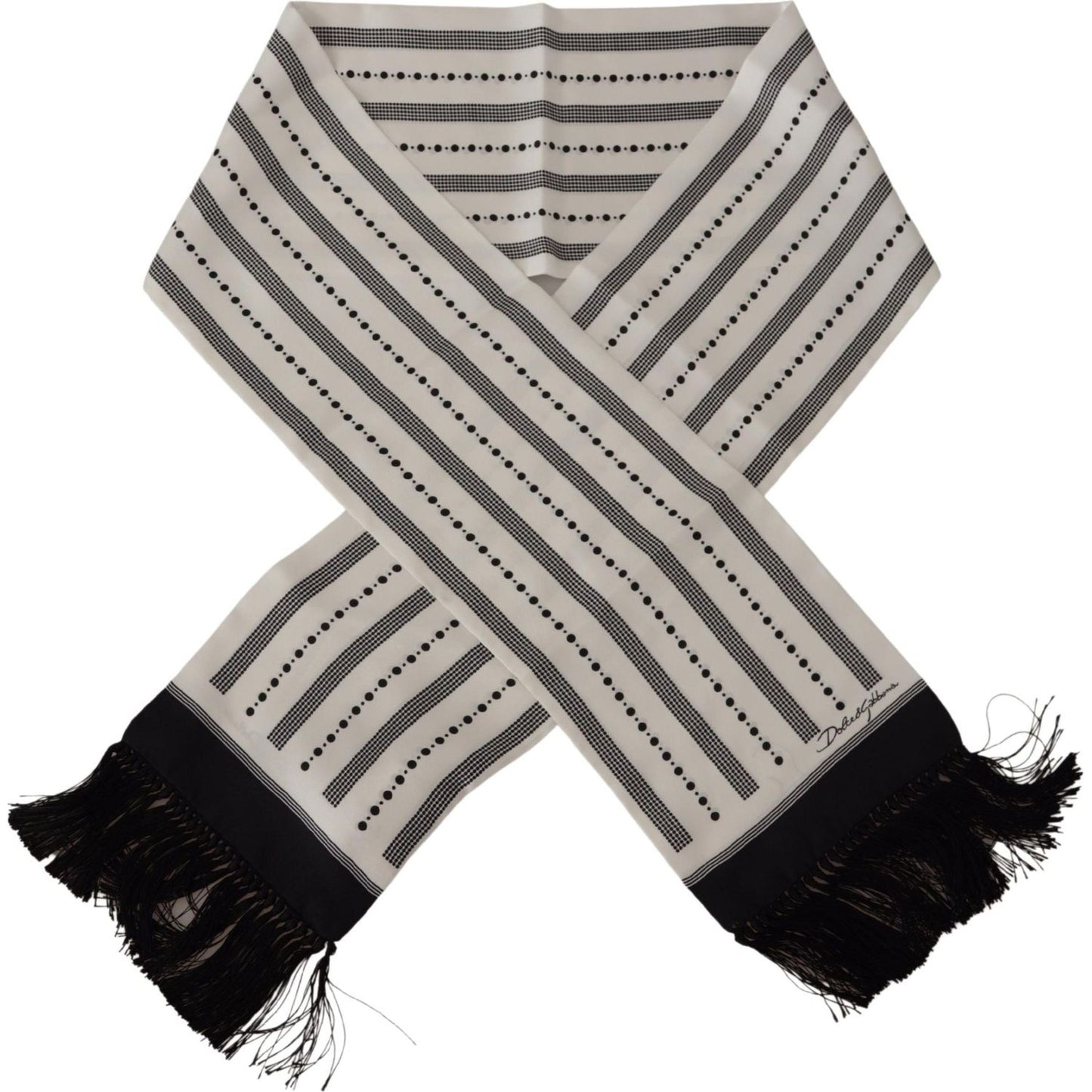 Dolce & Gabbana Elegant Monochrome Silk Men's Scarf Dolce & Gabbana