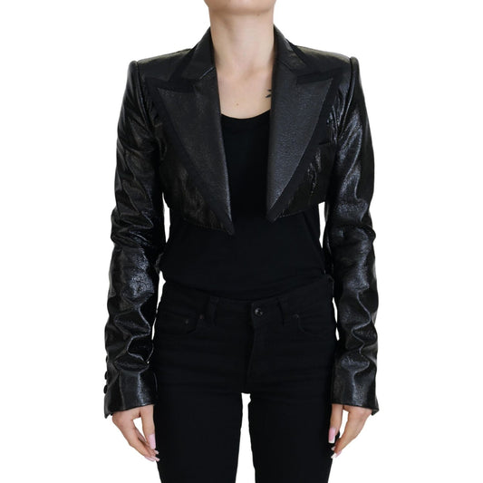 Dolce & Gabbana Elegant Cropped Black Designer Jacket Dolce & Gabbana