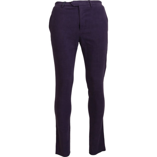 BENCIVENGA Elegant Purple Cotton Trousers BENCIVENGA