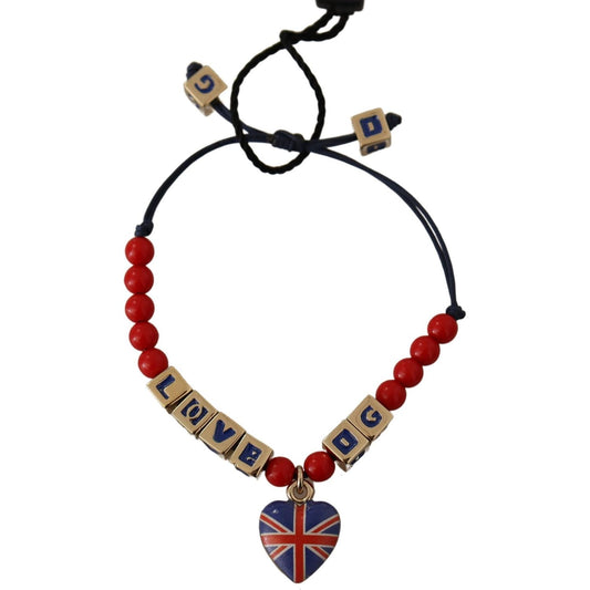 Dolce & Gabbana Elegant Blue, Red Glass & Zama Bracelet Bracelet Dolce & Gabbana