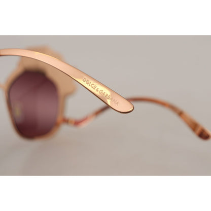 Dolce & Gabbana Pink Gold Rose Sequin Embroidery DG2202 Sunglasses