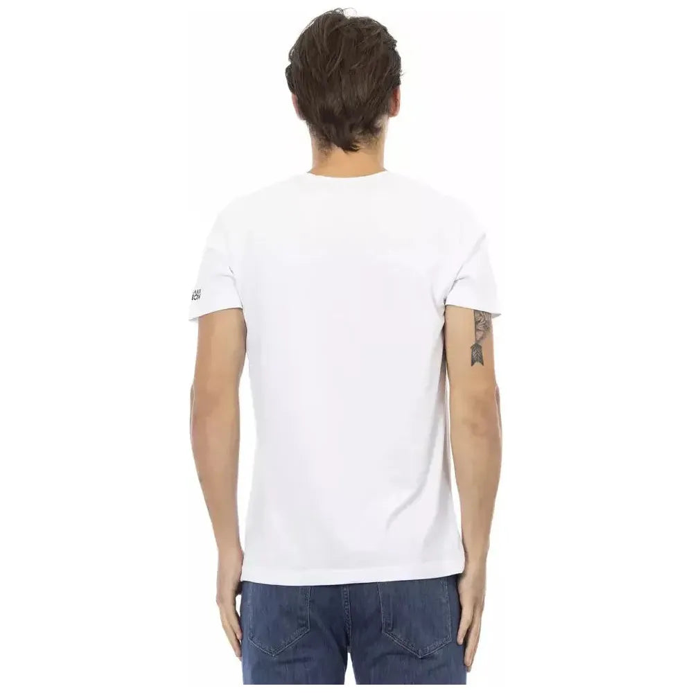 Trussardi Action White Cotton Men's V-Neck T-Shirt Trussardi Action